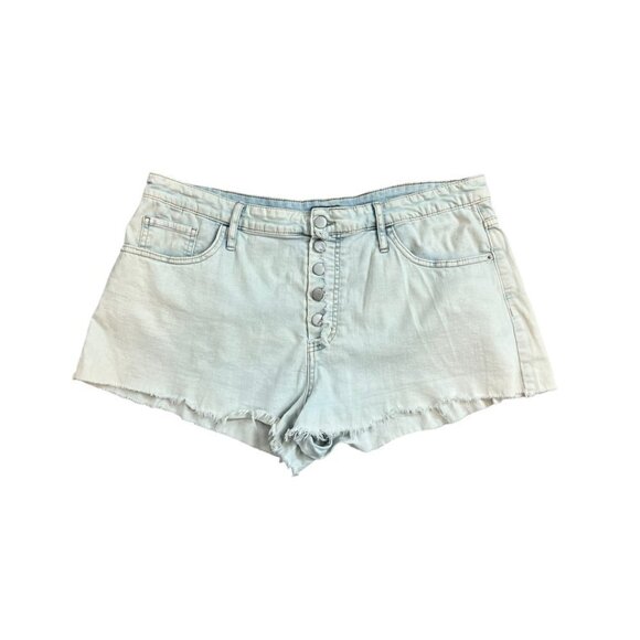 Wild Fable Cut Off Shorts Plus Size 18 Raw Edge Blue Light Wash Denim High Rise - Picture 1 of 6